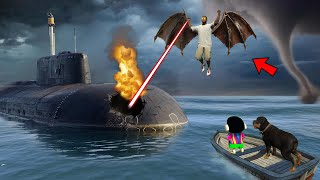 GTA 5 : Evil Franklin Steal Submarine to go Deep in Dark Water in GTA 5