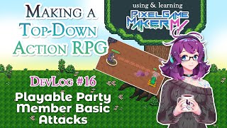 Basic attacks for all my party members! | Pixel Game Maker MV Devlog [16]