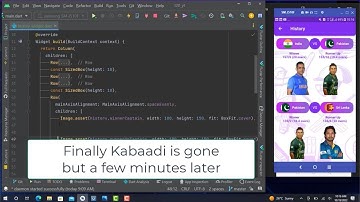 1. Kabaadi Voice during the Flutter Complete App Recording | T20 World Cup Flutter App Recording