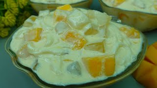 Creamy Mango Buko Jelly Salad,Best Homemade Summer Dessert