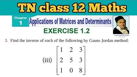 TN 12 Maths Exercise 1.2 Q.No.3 sub iii Applications of Matrices and Determinants
