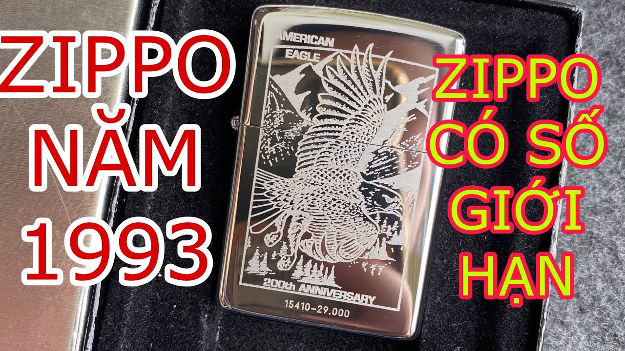 ZIPPO BÓNG NĂM 1993/IX 200th Anniversary Emerican Eagle #fire #zippolighter #batlua #review 