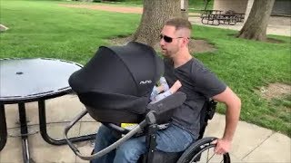 Baby Carrier Attachment for a Wheelchair