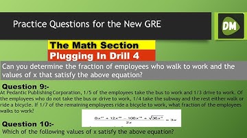GRE Math Practice: Determine the Fraction of Employees  and Which Values of x Satisfy the Equation