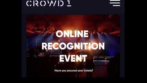 Crowd1 Online Recognition Event