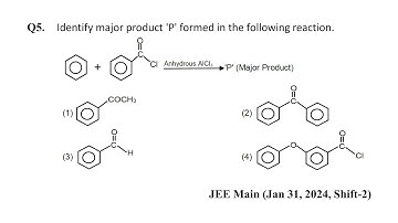 Q5 JEE Main, Chemistry PYQ Jan 31, 2024, Shift 2 | Identify major product 