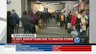 Flight delays, cancellations continue at Bradley International Airport after Winter Storm Benjami...