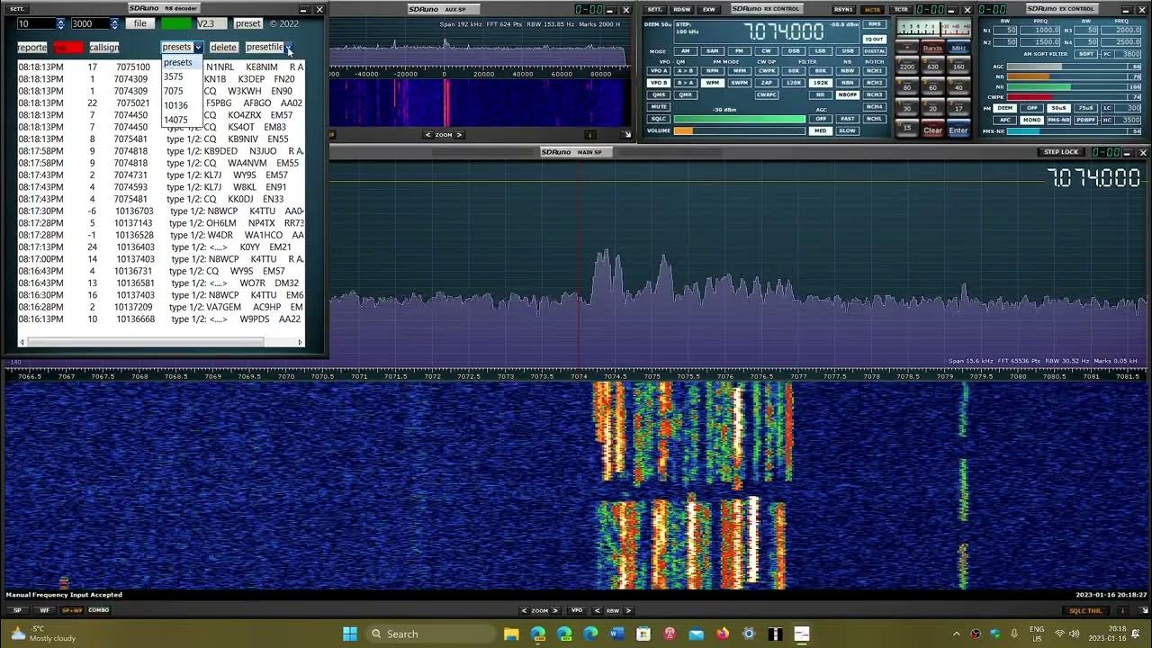 SDRuno You can decode FT8 with the FT8 plugin - YouTube