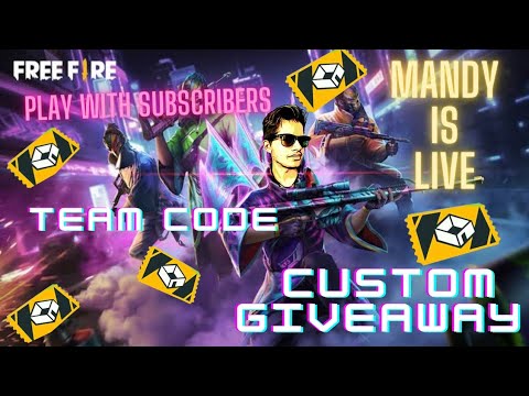 Freefire Live// Freefire live Team Code // ff custom room