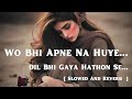 Wo bhi apne na hue dil bhi gaya hathon se slowed and reverb unke andazekaram slowed and reverb