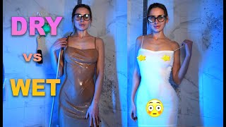 [4K] Transparent Clothes Haul | Dry vs Wet with Tina (2024)