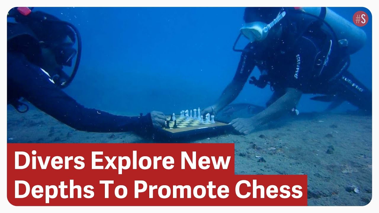 Black and white - Underwater chess in Chennai: Scuba divers play chess  under sea