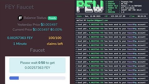 Script Website Feypayu Auto Claim FEY To Wallet FaucetPay Instantly | By MR.PEW