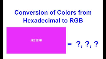 Converting Colors from Hexadecimal to RGB