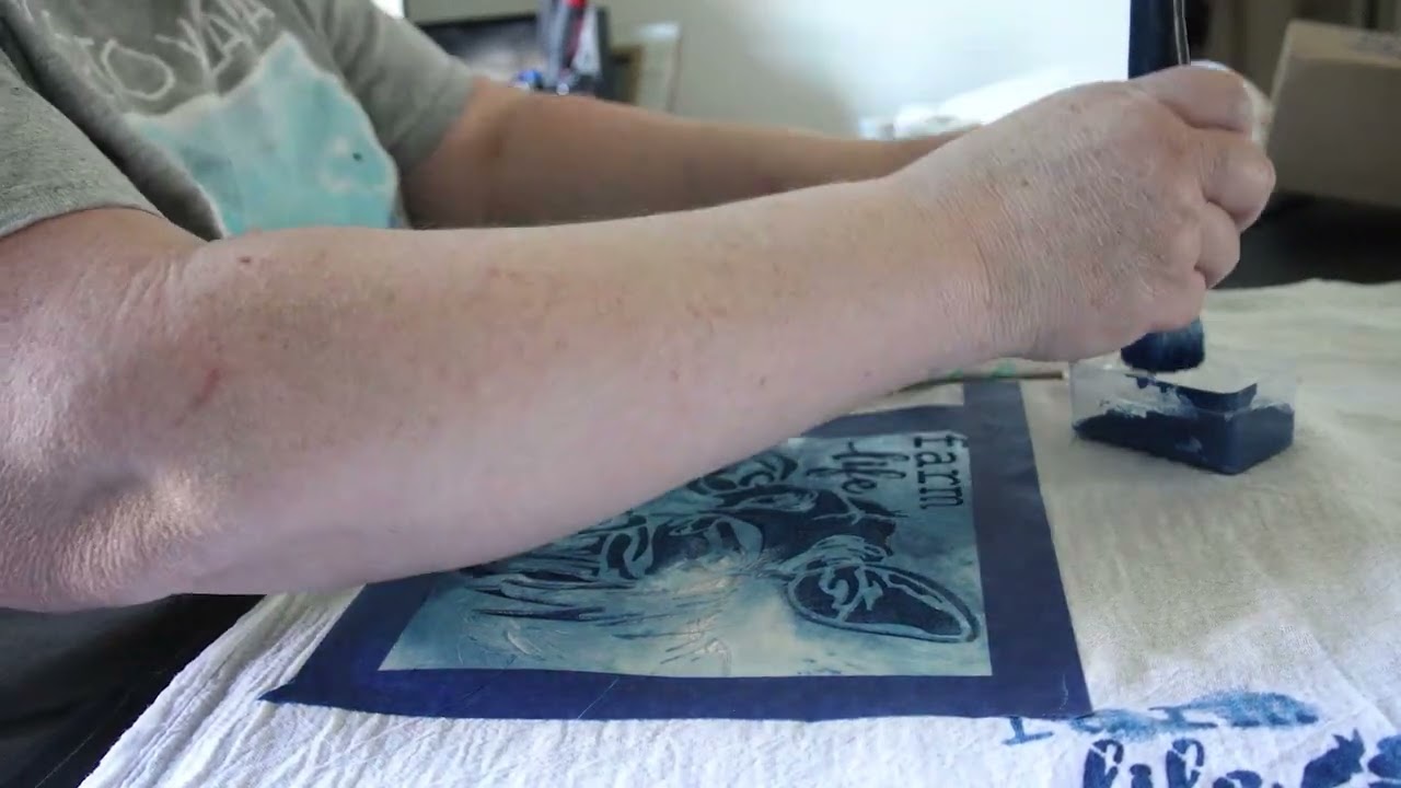 Cow Stencil on tea towel