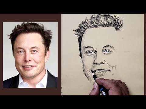 drawing Elon Musk Artist sketch - YouTube