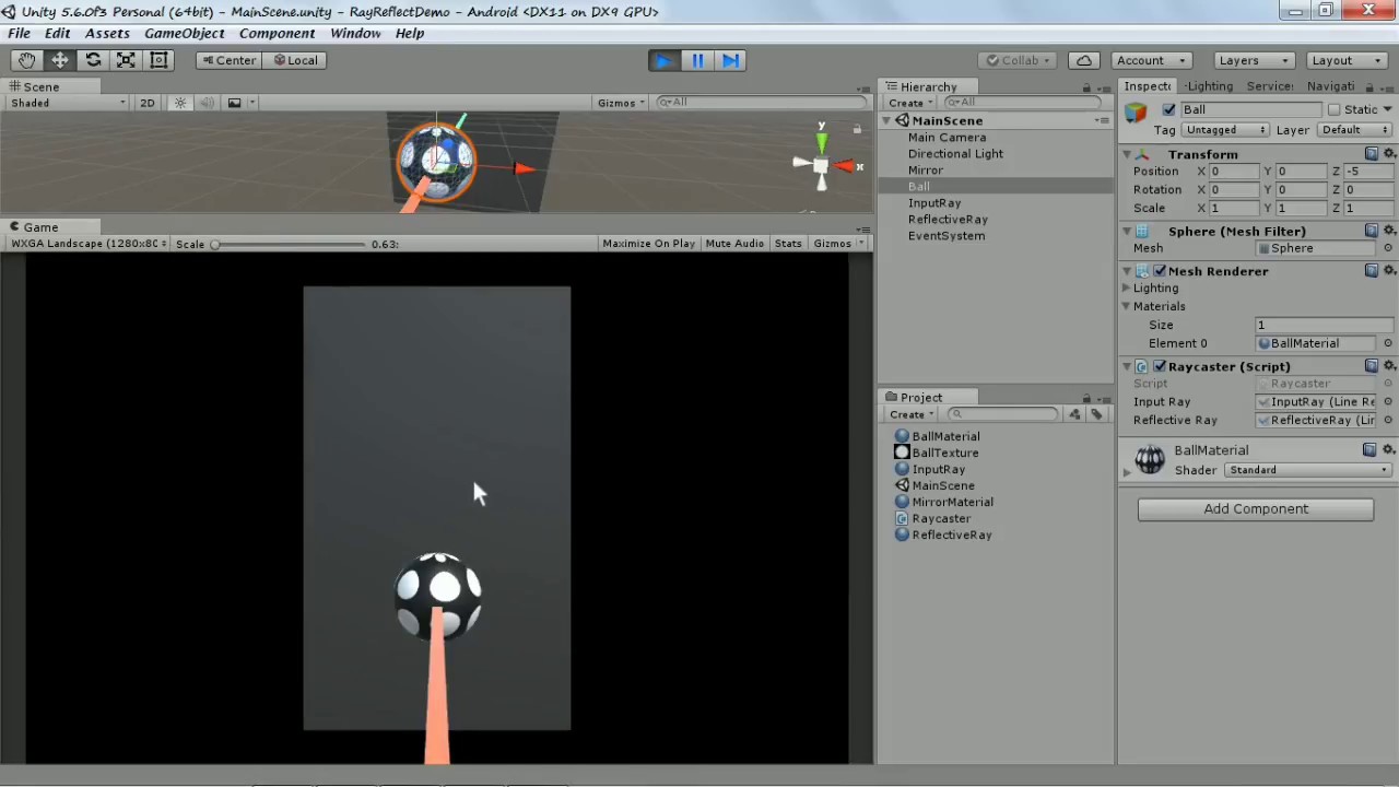 Reflect ray in unity - YouTube
