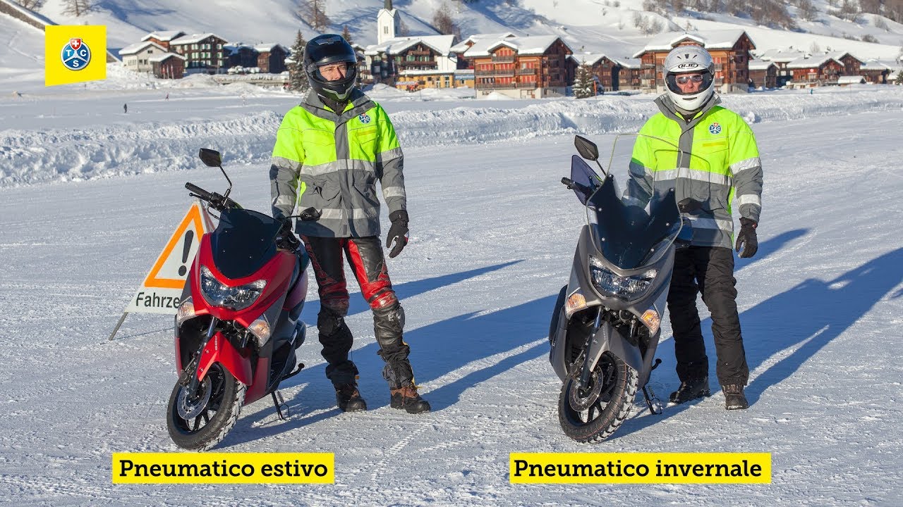 TCS comparativo: pneumatici invernali e estivi per gli scooter