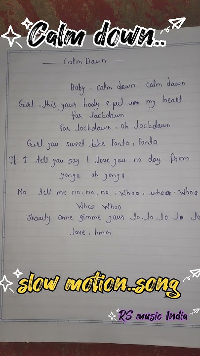 Calm Down Song Lyrics ytshorts youtubeshorts music ringtone calm-down-song-lyrics-ytshorts-youtubeshorts-music-ringtone