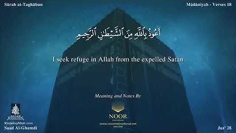 سورة التغابن مترجمة بالانجليزي بصوت قارئ سعد الغامدي