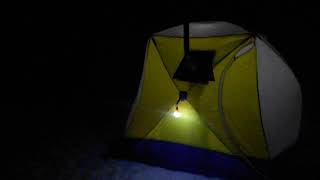 Палатка СТек куб 3, трёх слойная, ночной зимний обзор