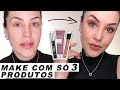 MAQUIAGEM USANDO APENAS 3 PRODUTOS 😱 DESAFIE-SE