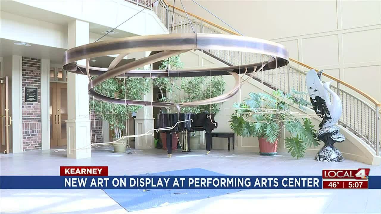 New art on display at performing arts center - YouTube