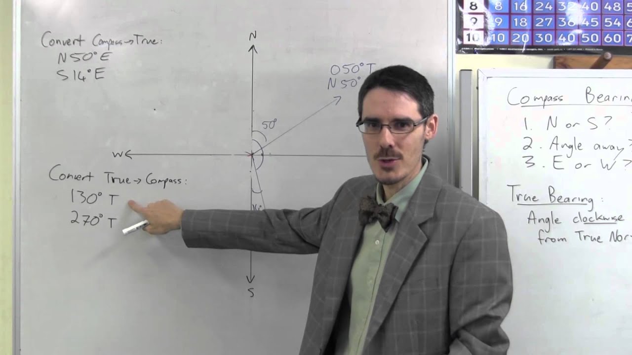 Converting between true and compass bearings YouTube