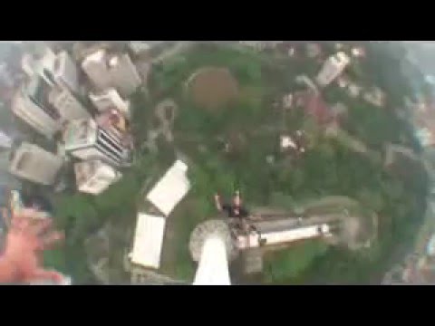 BASE Jumping off KL Tower Malaysia