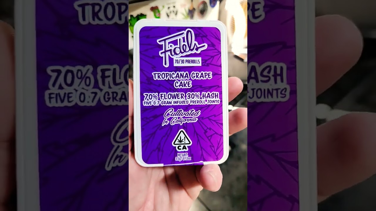 Fidels preroll Tropicana виноградный пирог 70% цветы 30% гашиш общий ТГК 41,8