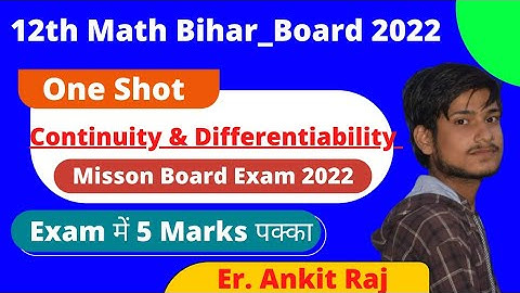 Continuity & Differentiability One shot formula video|NCERT Class12 Maths Chapter 5|Bihar Board 2022