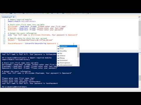 32 How to Create Active Directory user accounts with Powershell part 1 #powershell #microsoft