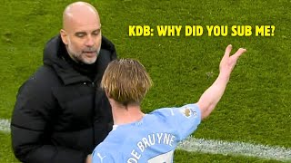 Kevin De Bruyne Heated Argument With Pep Guardiola After Substitution