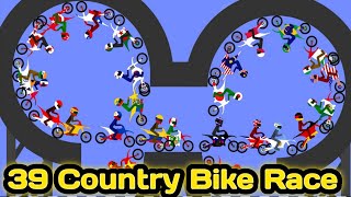 39 Country Motorbike & 38 Elimination Dirt Bike Race Tournament in Algodoo - Motocross Racing