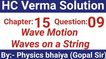 H.C. Verma Solutions - Wave Motion and Waves on a String - Chapter 15, Question 9