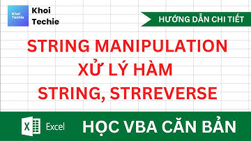 String manipulation, xử lý chuỗi hàm String, strReverse - Học VBA Căn Bản