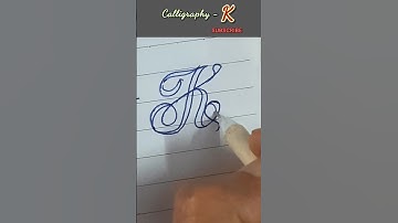 2 Line Calligraphy: Cursive K lettering ✍️🤯 #calligraphy #handlettering #shorts