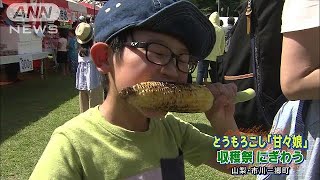 トウモロコシ「甘々娘」に行列　収穫祭賑わう　山梨(18/06/09)