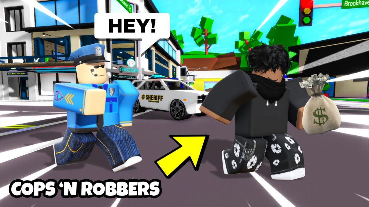 COPS N' ROBBERS In Brookhaven RP! - YouTube