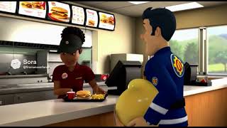 sora ai fireman sam going to burger king
