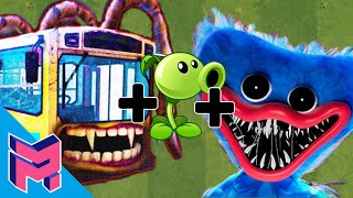 Bus Eater + Huggie Wuggie + Peashooter - Plants vs Zombies Hack Animation Cartoon
