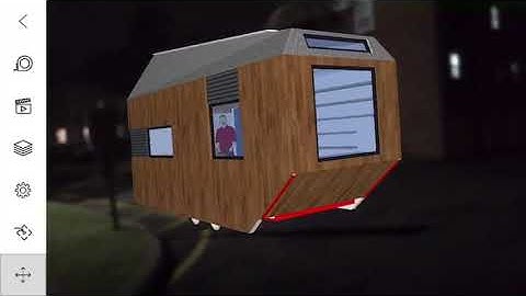 Augmented Reality SketchUp AR Tiny House Trailer during night