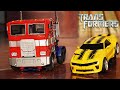 Bumblebee vs Optimus Prime & Decepticons - TRANSFORMERS STOP MOTION Robot in real life!