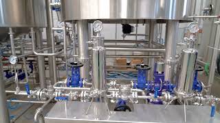 Steam sterilization boiler system, ensuring hygienic and sterile conditions for brewing equipment.