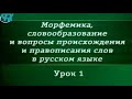 Урок 1. Понятие о словообразовании и морфемике. Принципы выделения частей слова в русском языке