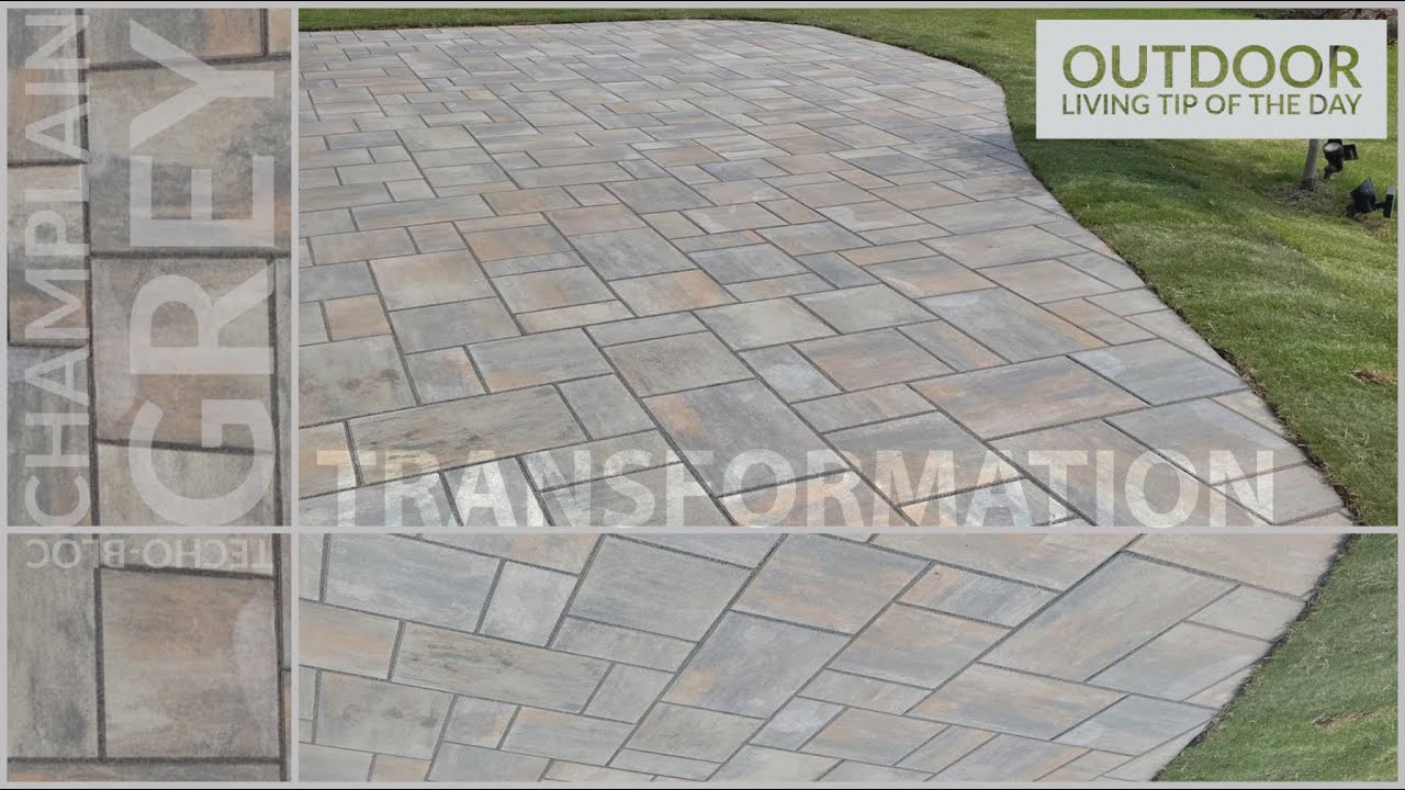 TechoBloc Champlain Grey Blu 60 HD Slab Pavers Outdoor Living Tip of