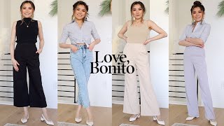 10 pieces, 25 outfit ideas WARDROBE BASICS HAUL | Love Bonito Try ON Staples Essentials | Miss Louie