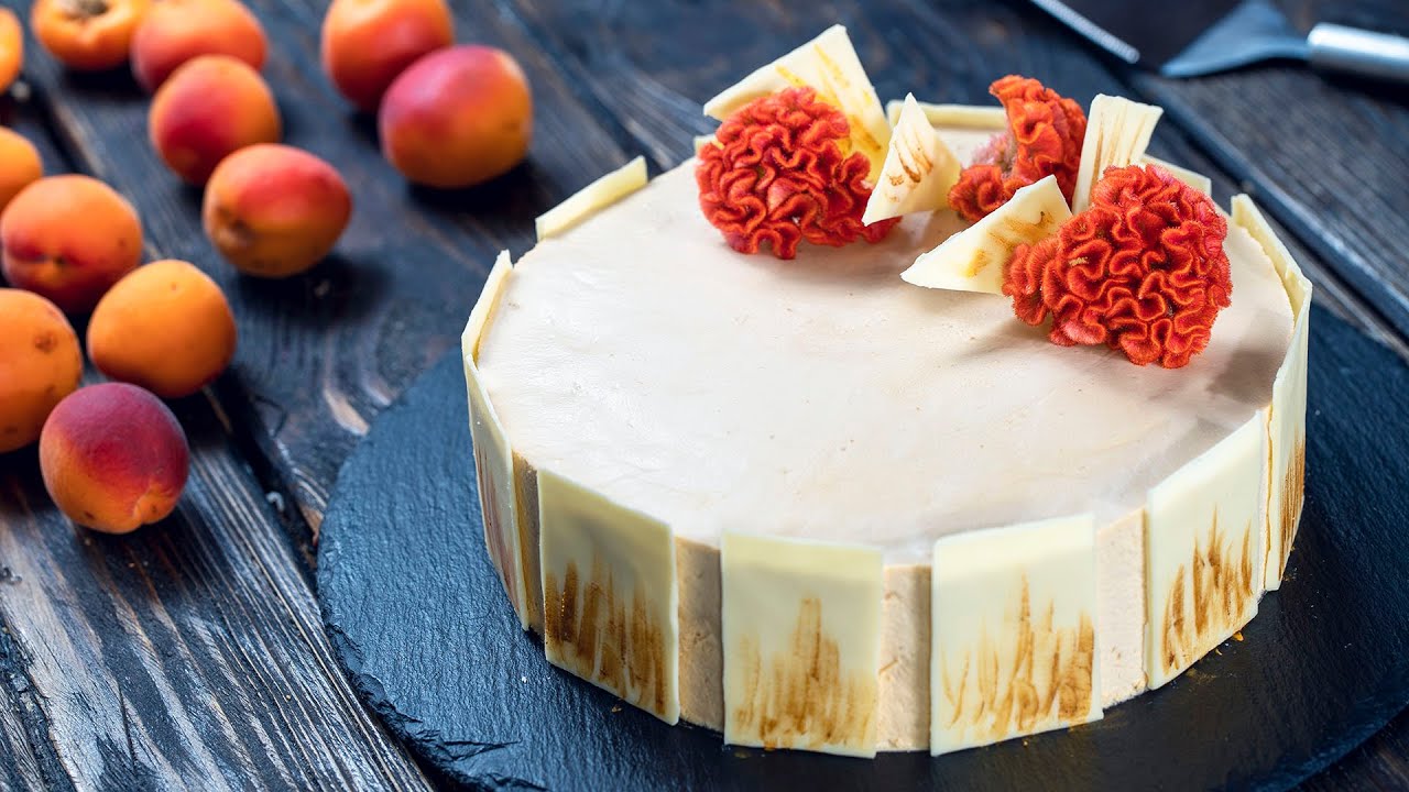 Apricot and Caramelized White Chocolate Mousse Cake | Home Cooking Adventure
