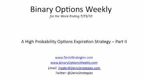 Binary Options Weekly: Expiration Strategy Pt. 2