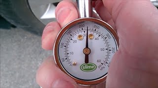 Slime tire pressure gauge test